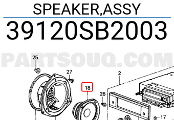 Honda 39120SB2003 SPEAKER,ASSY