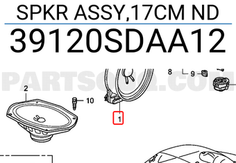 Honda 39120SDAA12 SPKR ASSY,17CM ND