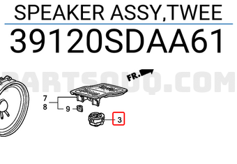 Honda 39120SDAA61 SPEAKER ASSY,TWEE
