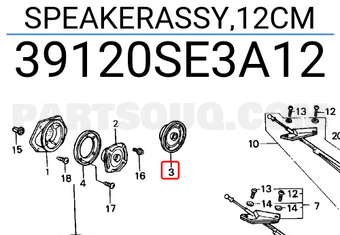 Honda 39120SE3A12 SPEAKERASSY,12CM