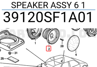 Honda 39120SF1A01 SPEAKER ASSY 6 1