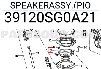 Honda 39120SG0A21 SPEAKERASSY.(PIO