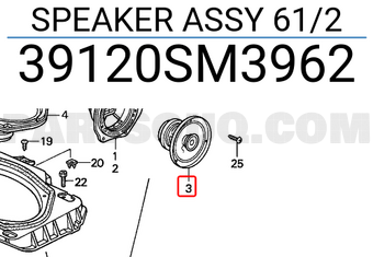 Honda 39120SM3962 SPEAKER ASSY 61/2