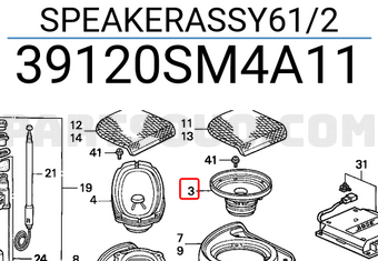 Honda 39120SM4A11 SPEAKERASSY61/2