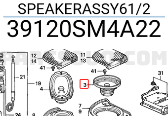 Honda 39120SM4A22 SPEAKERASSY61/2