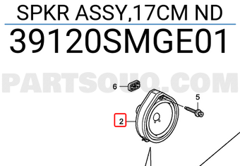 Honda 39120SMGE01 SPKR ASSY,17CM ND