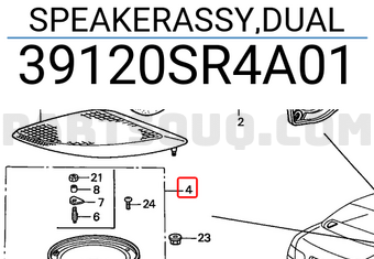 Honda 39120SR4A01 SPEAKERASSY,DUAL