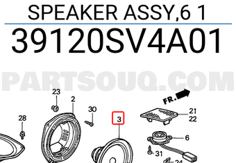 Honda 39120SV4A01 SPEAKER ASSY,6 1
