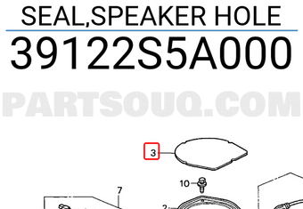 Honda 39122S5A000 SEAL,SPEAKER HOLE