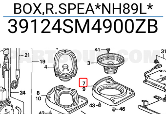 Honda 39124SM4900ZB BOX,R.SPEA*NH89L*