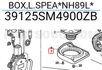 Honda 39125SM4900ZB BOX,L.SPEA*NH89L*