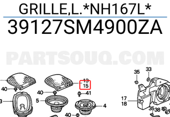 Honda 39127SM4900ZA GRILLE,L.*NH167L*