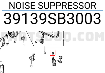 Honda 39139SB3003 NOISE SUPPRESSOR