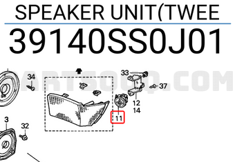 Honda 39140SS0J01 SPEAKER UNIT(TWEE