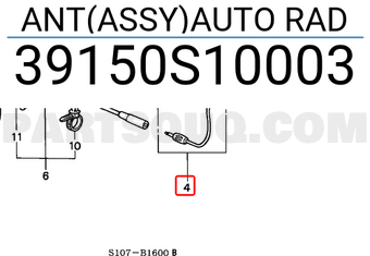 Honda 39150S10003 ANT(ASSY)AUTO RAD