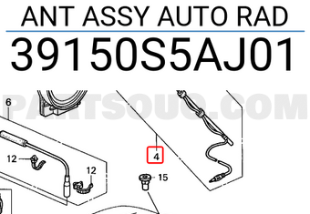 Honda 39150S5AJ01 ANT ASSY AUTO RAD