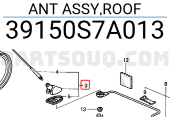 Honda 39150S7A013 ANT ASSY,ROOF