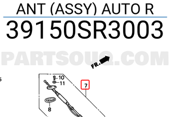 Honda 39150SR3003 ANT (ASSY) AUTO R