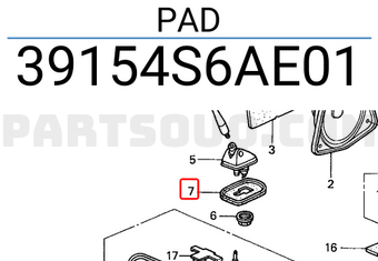 Honda 39154S6AE01 PAD