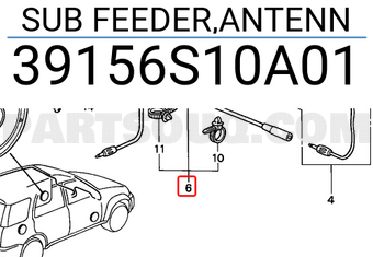 Honda 39156S10A01 SUB FEEDER,ANTENN