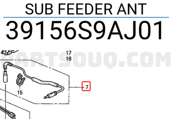 Honda 39156S9AJ01 SUB FEEDER ANT