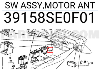 Honda 39158SE0F01 SW ASSY,MOTOR ANT