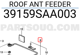 Honda 39159SAA003 ROOF ANT FEEDER
