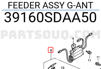 Honda 39160SDAA50 FEEDER ASSY G-ANT