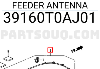 Honda 39160T0AJ01 FEEDER ANTENNA