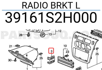 Honda 39161S2H000 RADIO BRKT L