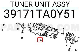Honda 39171TA0Y51 TUNER UNIT ASSY