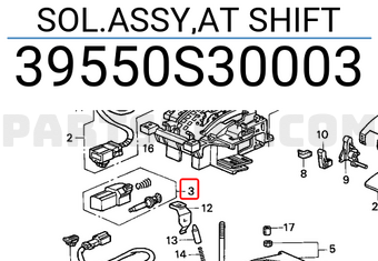 Honda 39550S30003 SOL.ASSY,AT SHIFT