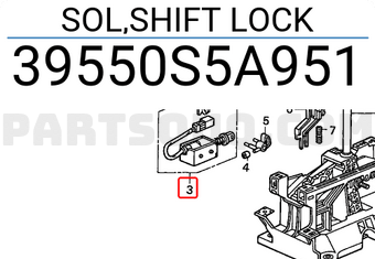 Honda 39550S5A951 SOL,SHIFT LOCK