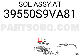 Honda 39550S9VA81 SOL ASSY,AT