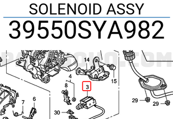 Honda 39550SYA982 SOLENOID ASSY