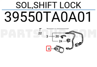 Honda 39550TA0A01 SOL,SHIFT LOCK