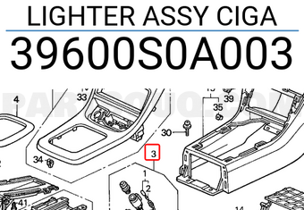 Honda 39600S0A003 ELECT. HEATING COIL ASSEMBLY