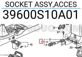 Honda 39600S10A01 SOCKET ASSY,ACCES
