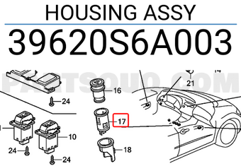 Honda 39620S6A003 HOUSING ASSY