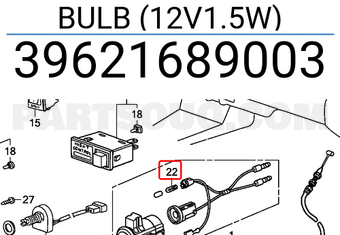 Honda 39621689003 BULB (12V1.5W)