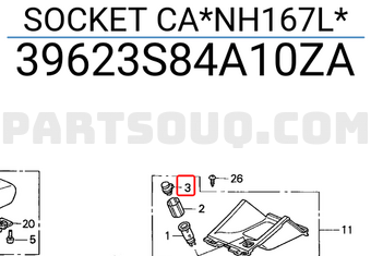 Honda 39623S84A10ZA SOCKET CA*NH167L*