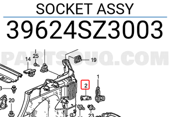 Honda 39624SZ3003 SOCKET ASSY