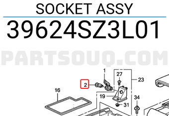 Honda 39624SZ3L01 SOCKET ASSY
