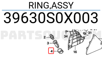 Honda 39630S0X003 RING,ASSY