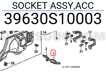 Honda 39630S10003 SOCKET ASSY,ACC