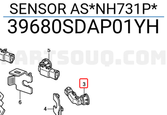 Honda 39680SDAP01YH SENSOR AS*NH731P*