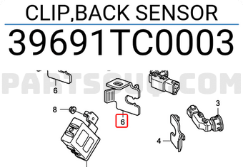 Honda 39691TC0003 CLIP,BACK SENSOR