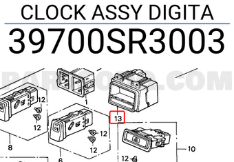 Honda 39700SR3003 CLOCK ASSY DIGITA