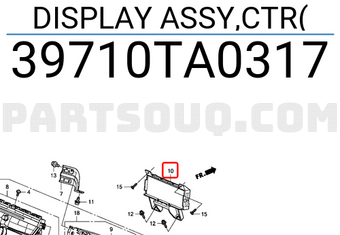 Honda 39710TA0317 DISPLAY ASSY,CTR