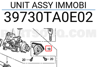 Honda 39730TA0E02 UNIT ASSY IMMOBI